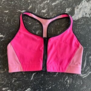 Victoria's Secret VSX Sport Racerback Sports Bra Front Zipper Pink
